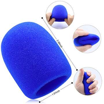 10 Pack Microphone Covers for Mic, Washable Microphone Wind Cover, Handheld microphone foam covers B...