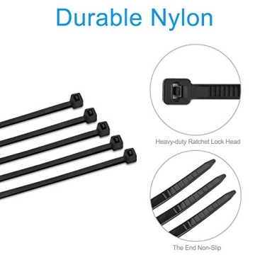 TEVADO 100 Heavy Duty Zip Ties 12 Inch Nylon 50 lbs