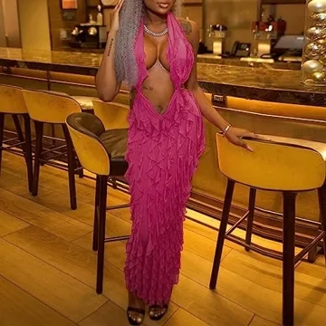SHESEEWORLD Sexy Halter Maxi Dress for All Occasions