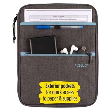 Five Star Zipper Binder - 1 Inch, Compact with Dividers
