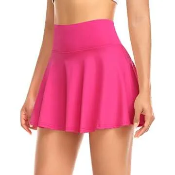 DERCA Pleated Tennis Skirt for Women with Pockets Shorts High Waisted Golf Skirts Workout Running Sp...