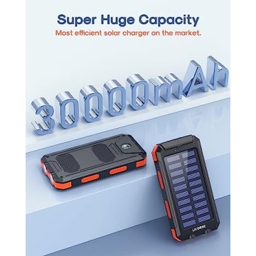 30000mAh Solar Power Bank Fast Charging - Dual USB