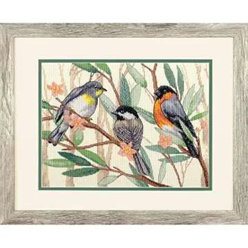 Songbird Tree Toppers Cross Stitch Kit Perfect for Home Decor