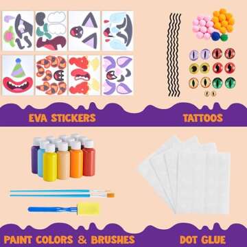 Klever Kits Halloween Pumpkin Painting Decorating Kit for Kids, Art and Craft Party Favors, Hallowee...