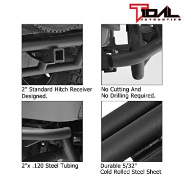 EAG Tubular Steel Rear Bumper for 87-06 Wrangler TJ YJ