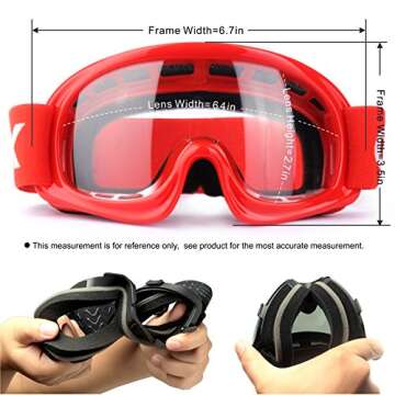 GLX YH15 Anti-Fog Impact-Resistant Kids Youth ATV Off-Road Dirt Bike Motocross Goggles for Boys & Girls (Red, one_Size)