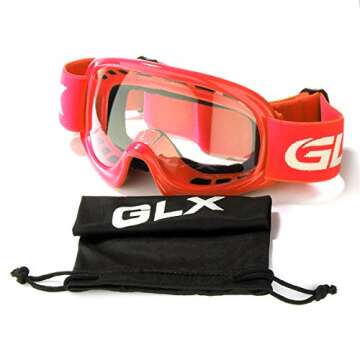 GLX YH15 Anti-Fog Impact-Resistant Kids Youth ATV Off-Road Dirt Bike Motocross Goggles for Boys & Girls (Red, one_Size)