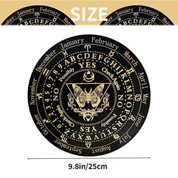 Golgner 9.8in Butterfly Wooden Pendulum Board Dowsing Divination with Crystal Dowsing Pendulum Neckl...