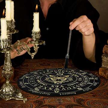 Golgner 9.8in Butterfly Wooden Pendulum Board Dowsing Divination with Crystal Dowsing Pendulum Necklace, Metaphysical Message Board, Wooden Carven Board, Witchcraft Wiccan Altar Supplies Kit