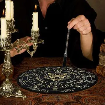 Golgner 9.8in Butterfly Wooden Pendulum Board Dowsing Divination with Crystal Dowsing Pendulum Necklace, Metaphysical Message Board, Wooden Carven Board, Witchcraft Wiccan Altar Supplies Kit