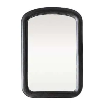 Creative Co-Op 35" Mango Wood Wall Mirror in Matte Black