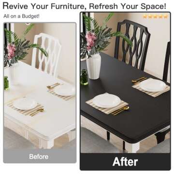 Oxdigi Black Wood Contact Paper - 23.6 x 196 Inches - Self-Adhesive, Removable and Waterproof - Idea...