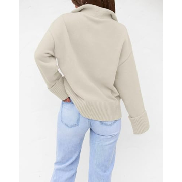 ZESICA Women's Stylish 1/4 Zip Pullover Sweater