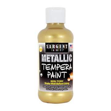 Sargent Art 8 Ounce Gold Metallic Tempera Paint - Bright, Non-Toxic, Perfect for Kids