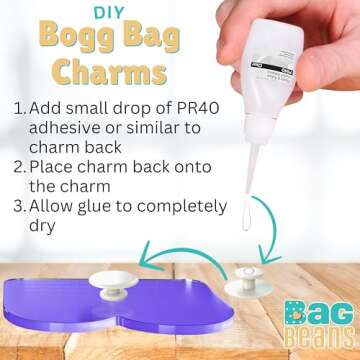 Charm Backs for Bogg Bag (24) - Create Your Own DIY Bogg Bag Charms with Accessories Charm Backs - B...