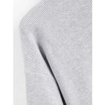 ZAFUL Women's Drop Shoulder Lantern Sleeve Pullover Sweater