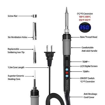 Imdinnogo 3D Printer Accessories Tool Kit Modify Finishing Smoothing Tool Cleaning Needle Scarper: 1Pcs Soldering Iron with 8Pcs Brass Trimming Head 1Pcs Connector Bczamd
