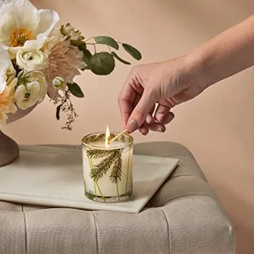 Thymes Frasier Fir Pine Needle Candles for Home Scented - Notes of Crisp Siberian Fir, Cedarwood & Sandalwood - Holiday Pine Candle - Home Decor Gifts for Women & Men (6.5 oz)