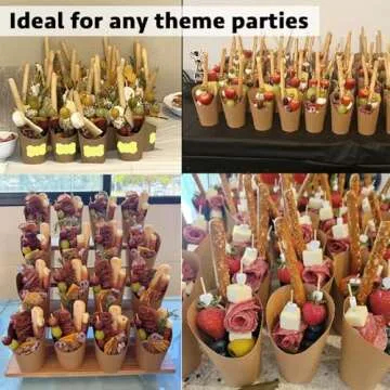 CAMKYDE 50 Pcs French Fries Holder, 12oz Disposable Paper French Fry Cups Charcuterie Cups for all Occasions (12oz)