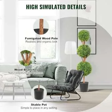 VEVOR Artificial Boxwood Topiary Trees - Elegant Indoor/Outdoor Decor