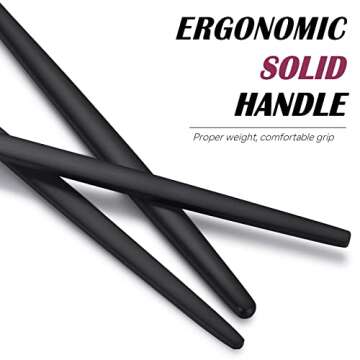 Matte Black Silverware Set 30 Pieces for 6 - Elegant Cutlery