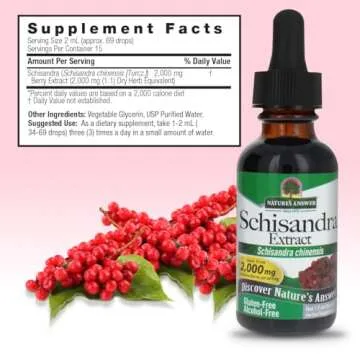 Nature's Answer Schisandra Berry 1oz Extract | Digestion Function Support | Supports Cognitive Improvement | Natural Stress Reliever | Single Count