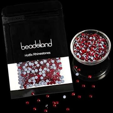 Beadsland Hotfix Rhinestones, 2880pcs Flatback Crystal Rhinestones for Crafts Clothes DIY Decorations, Dark Siam, SS10, 2.7-2.9mm