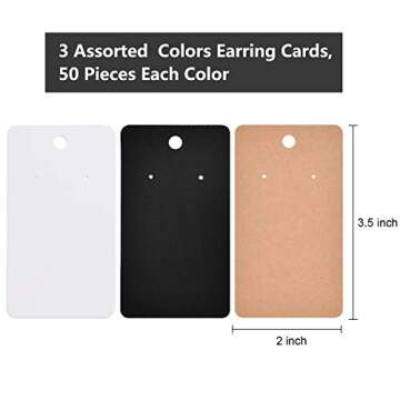 Coopay 150 Pieces Earring Display Card Earring Card Holder Blank Kraft Paper Tags for DIY Ear Studs ...