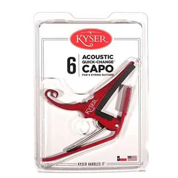 Kyser Quick-Change Guitar Capo for 6-string acoustic guitars, Ruby Red, KG6RA