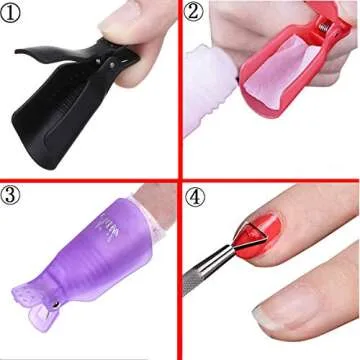 Akstore 20 PCS Nail Polish Remover Clips,Toenail and Finger Gel Nail Polish Remover Clips Acrylic Nail Art Soak Off Clip Caps (Black)