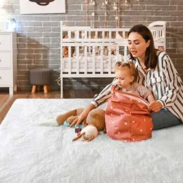 Prabia Super Soft Fluffy Shaggy Rug for Cozy Home Decor