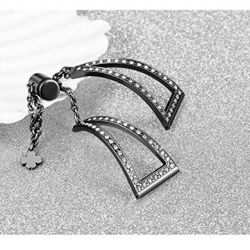 bayite Bling Bands Compatible with Fitbit Versa/Versa 2 Band for Women, Stainless Steel Metal Jewelry Bracelet Bangle Wristband, Black