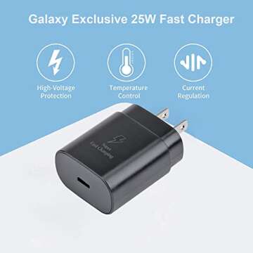 25W Charger Fast Charging USB C Charger Compatible with Samsung Galaxy S23/S22/ S22 Plus/ S21/ S21 Ultra/S20 Plus/Z Fold 3/4 5G/Z Flip4/Note20/A53/A10/Tablet Type C Wall Plug Adapter Charging Block