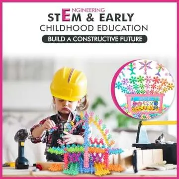 Curious 2 Learn Pastel Colors Building Blocks 300ct - Kids STEM Toys Educational Building Toys- Discs Sets Interlocking, Solid Plastic for Preschool Kids Boys and Girls Aged 3+, Creativity Kids Toys