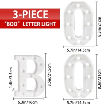 DIYDEC Halloween LED Marquee Letters "BOO" for Decor