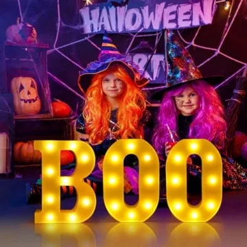 DIYDEC Halloween LED Marquee Letters "BOO" for Decor