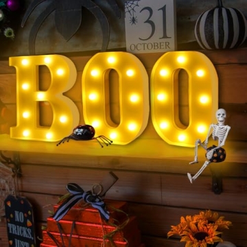 DIYDEC Halloween LED Marquee Letters "BOO" for Decor