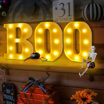 DIYDEC Halloween LED Marquee Letters "BOO" for Decor