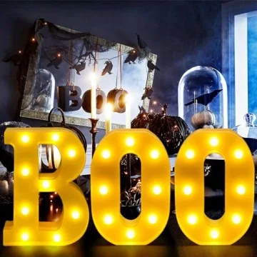 DIYDEC Halloween LED Marquee Letters "BOO" for Decor