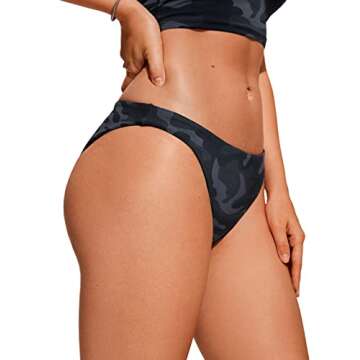 CRZ YOGA Women's Cheeky Bikini Bottoms for Summer Fun