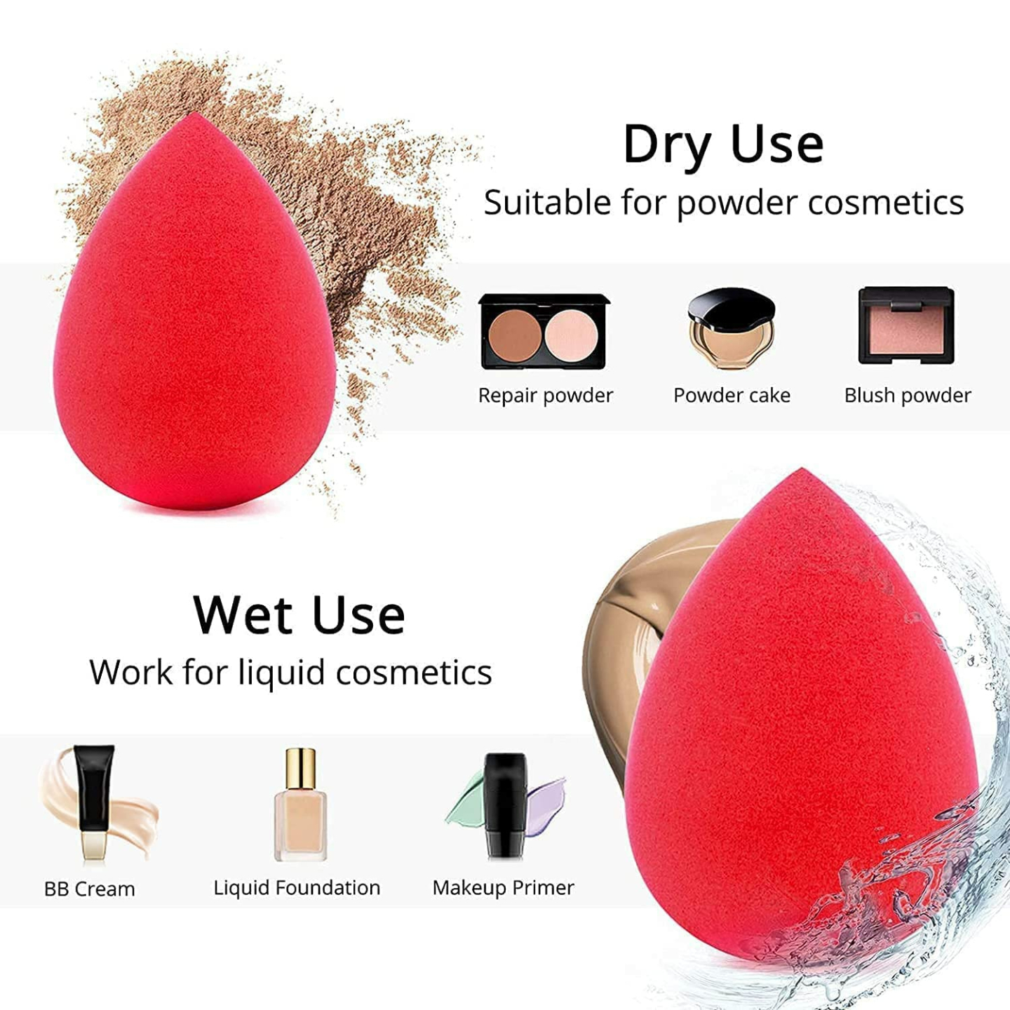 BEAKEY 5 Pcs Makeup Sponge Set for Flawless Skin