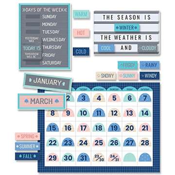 CTP Calm and Cool Calendar Set Bulletin Board, Classroom Decoration, 67 Pieces (Creative Teaching Pr...