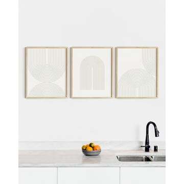 HAUS AND HUES Mid Century Wall Art Set of 3 Unframed