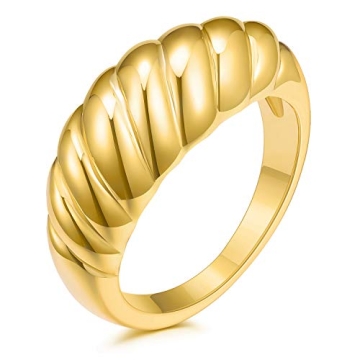 JINEAR 18k Gold Plated Chunky Ring for All Occasions