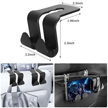 Toplive Car Trash Can with Lid, Collapsible Car Garbage Bin Hanging Waterproof PU Leather Car Trash Bag Organizer with Two Car Seat Headrest Hook for Car