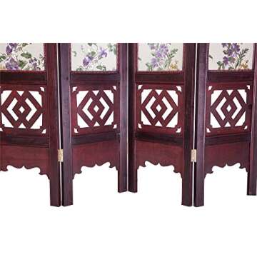 Vintage Oriental Style 4 Panels Screen Room Divider FUR1006