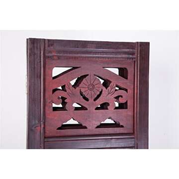 Vintage Oriental Style 4 Panels Screen Room Divider FUR1006