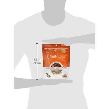 Fruitables Baked Dog Treats – Sweet Potato Treats for Dogs – Healthy Low Calorie Treats – Free of Wheat, Corn and Soy – Sweet Potato and Pecan – 7 Ounces