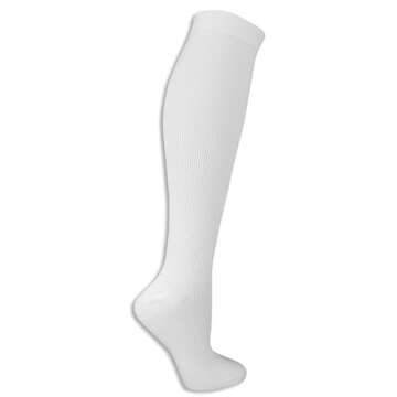 Dr. Scholl's womens Travel Graduated Compression Casual Sock, White, Shoe Size 4-10 US
