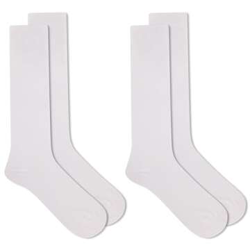 Dr. Scholl's womens Travel Graduated Compression Casual Sock, White, Shoe Size 4-10 US